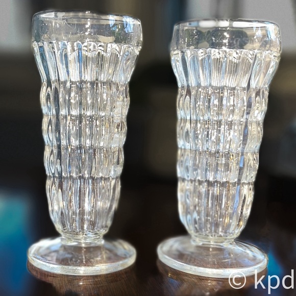 2  Vintage Jeannette Glass Co Juice Glasses JEG3 Pattern circa. 1930’s - Picture 5 of 9